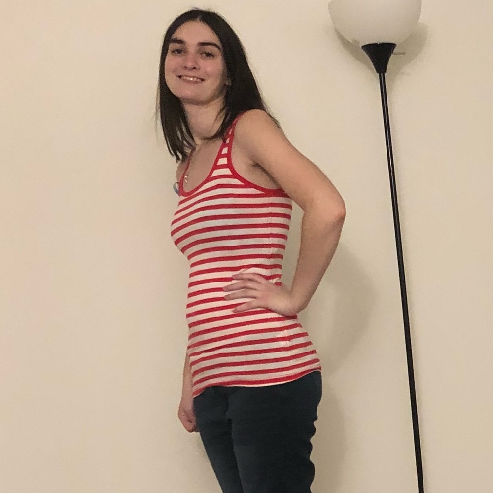 White and Red Tank Top